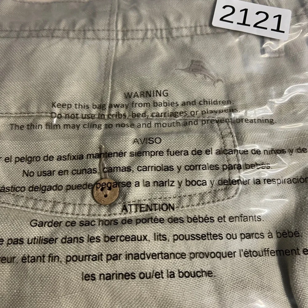 Tommy Bahama Mens 40x32 Linen Tencel Blend Pants Beige Khaki Relaxed Casual 2121